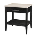 Averly 22 in. W Rectangular Marble and Wood 1 Drawer Nightstand with Lower Open Shelf by Butler Specialty Company