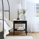 Averly 22 in. W Rectangular Marble and Wood 1 Drawer Nightstand with Lower Open Shelf by Butler Specialty Company