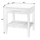 Averly 22 in. W Rectangular Marble and Wood 1 Drawer Nightstand with Lower Open Shelf by Butler Specialty Company