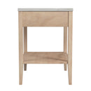 Averly 22 in. W Rectangular Marble and Wood 1 Drawer Nightstand with Lower Open Shelf by Butler Specialty Company