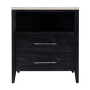 Averly 22 in. W Rectangular Marble and Wood 2 Drawer Nightstand with Top Open Shelf by Butler Specialty Company