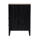 Averly 22 in. W Rectangular Marble and Wood 2 Drawer Nightstand with Top Open Shelf by Butler Specialty Company