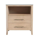 Averly 22 in. W Rectangular Marble and Wood 2 Drawer Nightstand with Top Open Shelf by Butler Specialty Company