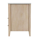 Averly 22 in. W Rectangular Marble and Wood 2 Drawer Nightstand with Top Open Shelf by Butler Specialty Company