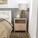 Averly 22 in. W Rectangular Marble and Wood 2 Drawer Nightstand with Top Open Shelf by Butler Specialty Company