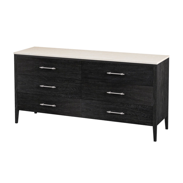 Averly 64 in. W Rectangular Marble and Wood 6 Drawer Dresser by Butler Specialty Company