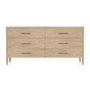 Averly 64 in. W Rectangular Marble and Wood 6 Drawer Dresser by Butler Specialty Company