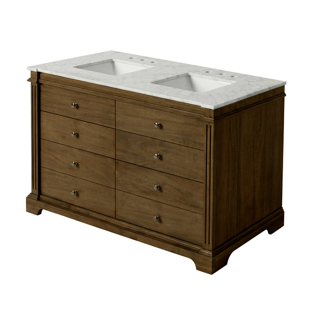 Rachelle 60 in. W Carrara Marble Top 6 Drawer Double Bathroom Vanity by Butler Specialty Company