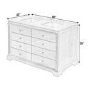 Rachelle 60 in. W Carrara Marble Top 6 Drawer Double Bathroom Vanity by Butler Specialty Company