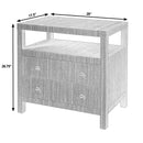 Nora 28 in. W Raffia 2 Drawer Nightstand with Top Open Shelf by Butler Specialty Company