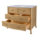 McLean 42 in. W Marble Top and Rattan 2 Drawer Single Bathroom Vanity by Butler Specialty Company