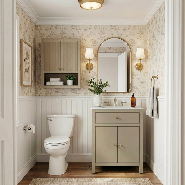 Nora 24 in. W Rectangular Wood & Marble Bathroom Vanity with Storage by Butler Specialty Company