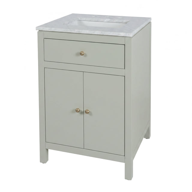 Nora 24 in. W Rectangular Wood & Marble Bathroom Vanity with Storage by Butler Specialty Company