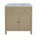 Nora 32 in. W Rectangular Wood & Marble Bathroom Vanity with Storage by Butler Specialty Company
