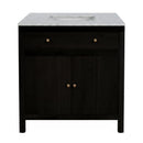 Nora 32 in. W Rectangular Wood & Marble Bathroom Vanity with Storage by Butler Specialty Company