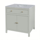 Nora 32 in. W Rectangular Wood & Marble Bathroom Vanity with Storage by Butler Specialty Company