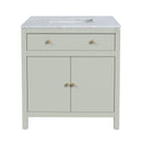 Nora 32 in. W Rectangular Wood & Marble Bathroom Vanity with Storage by Butler Specialty Company