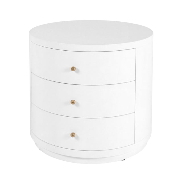 Nora 28 in. W Round Wood 3 Drawer End Table by Butler Specialty Company