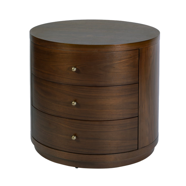Nora 28 in. W Round Wood 3 Drawer End Table by Butler Specialty Company
