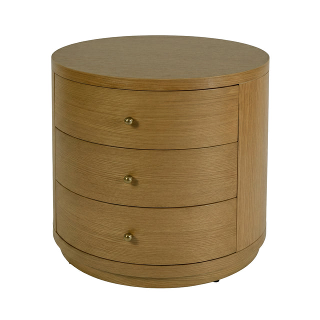 Nora 28 in. W Round Wood 3 Drawer End Table by Butler Specialty Company