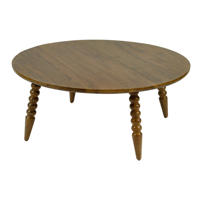 Fluornoy 40 in. W Round Solid Wood Coffee Table with Tripod Carved and Tapered Legs by Butler Specialty Company