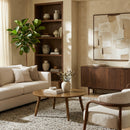 Fluornoy 40 in. W Round Solid Wood Coffee Table with Tripod Carved and Tapered Legs by Butler Specialty Company