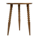 Fluornoy 22 in. W Round Solid Wood End Table with Tripod Carved and Tapered Legs by Butler Specialty Company