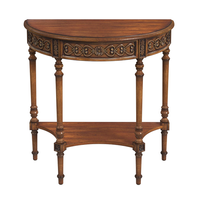 Danielle 30 in W. Demilune Wood 1 Drawer Console Table with Lower Open Shelf by Butler Specialty Company