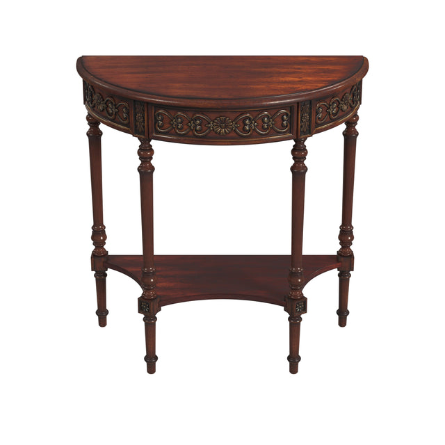 Danielle 30 in W. Demilune Wood 1 Drawer Console Table with Lower Open Shelf by Butler Specialty Company