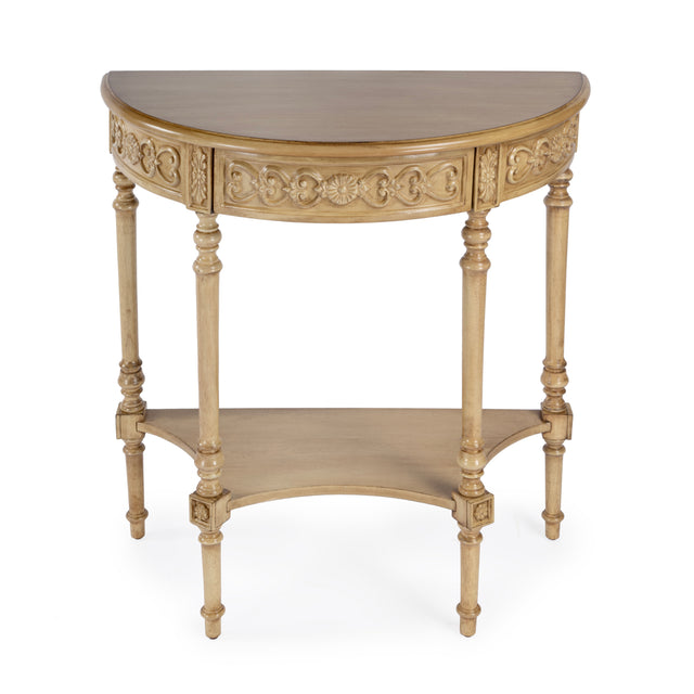 Danielle 30 in W. Demilune Wood 1 Drawer Console Table with Lower Open Shelf by Butler Specialty Company