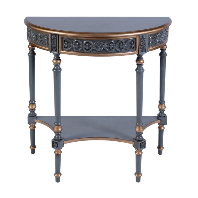 Danielle 30 in W. Demilune Wood 1 Drawer Console Table with Lower Open Shelf by Butler Specialty Company