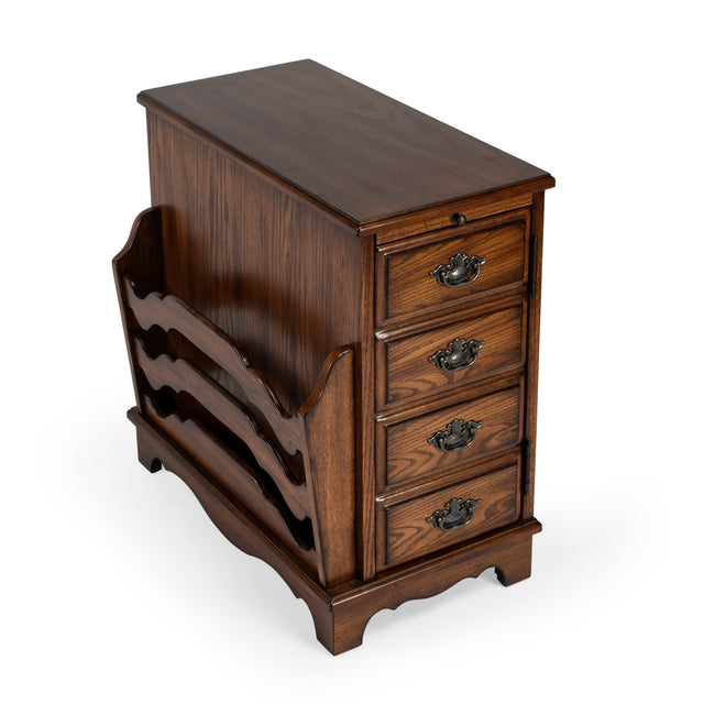 Gregory 14.5 in. W Rectangular Wood Storage Side Table with Magazine Holder and Pull-Out Tray by Butler Specialty Company