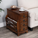 Gregory 14.5 in. W Rectangular Wood Storage Side Table with Magazine Holder and Pull-Out Tray by Butler Specialty Company