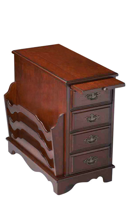 Gregory 14.5 in. W Rectangular Wood Storage Side Table with Magazine Holder and Pull-Out Tray by Butler Specialty Company