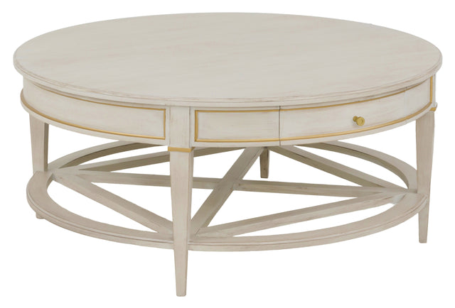 Fairfield Chair Matteo Linea Round One Drawer Cocktail Table (sku: 8010-CT-C)