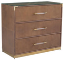 Fairfield Chair Dimitri Three Drawer Leather Wrapped Chest (sku: 8071-CH)