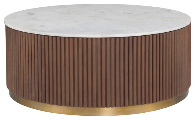 Fairfield Chair Dimitri Leather Wrapped Round Cocktail Table (sku: 8072-13)