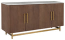 Fairfield Chair Dimitri Leather Wrapped Four Door Credenza (sku: 8072-17)