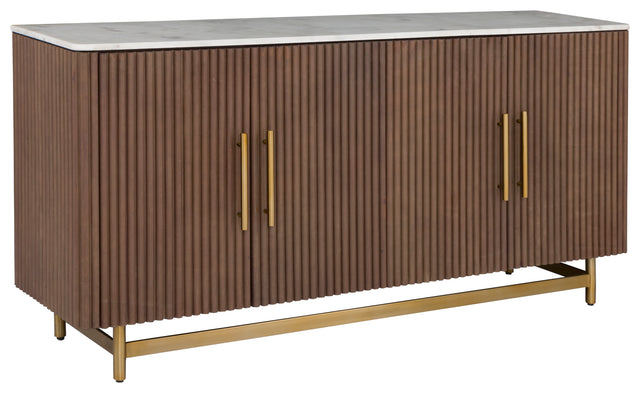 Fairfield Chair Dimitri Leather Wrapped Four Door Credenza (sku: 8072-17)