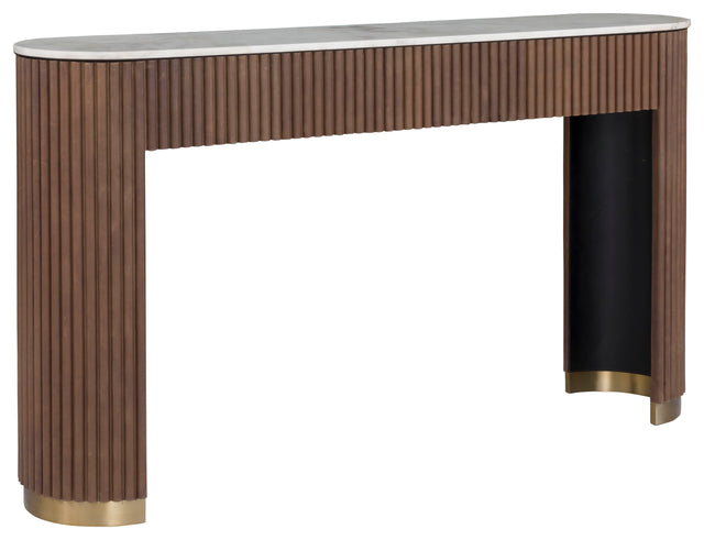 Fairfield Chair Dimitri Leather Wrapped Demilune Console (sku: 8072-96)