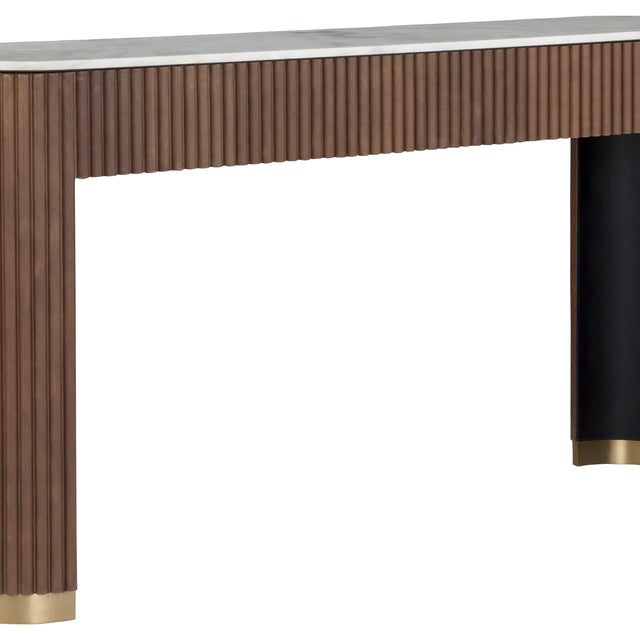 Fairfield Chair Dimitri Leather Wrapped Demilune Console (sku: 8072-96)