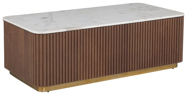 Fairfield Chair Dimitri Leather Wrapped Rectangular Cocktail Table (sku: 8072-CK)