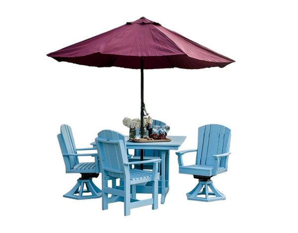 Heritage 5 Piece Patio Dining Set 44"x44" Table with 2 Swivel Rocker Chairs & 2 Arm Chairs by Wildridge