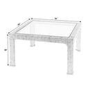 Chatham 36 in. W Square Glass and Raffia Coffee Table by Butler Specialty Company
