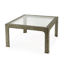 Chatham 36 in. W Square Glass and Raffia Coffee Table by Butler Specialty Company