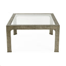 Chatham 36 in. W Square Glass and Raffia Coffee Table by Butler Specialty Company