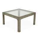 Chatham 36 in. W Square Glass and Raffia Coffee Table by Butler Specialty Company
