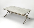 Pamina 45 in. W Rectangular Marble and Metal Coffee Table by Butler Specialty Company