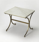 Pamina 27 in. W Rectangular Marble and Metal Side Table by Butler Specialty Company