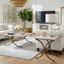 Pamina 27 in. W Rectangular Marble and Metal Side Table by Butler Specialty Company